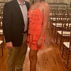 BCBG silk ruffle dress size 2